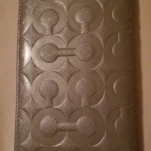 Mens coach check book wallet